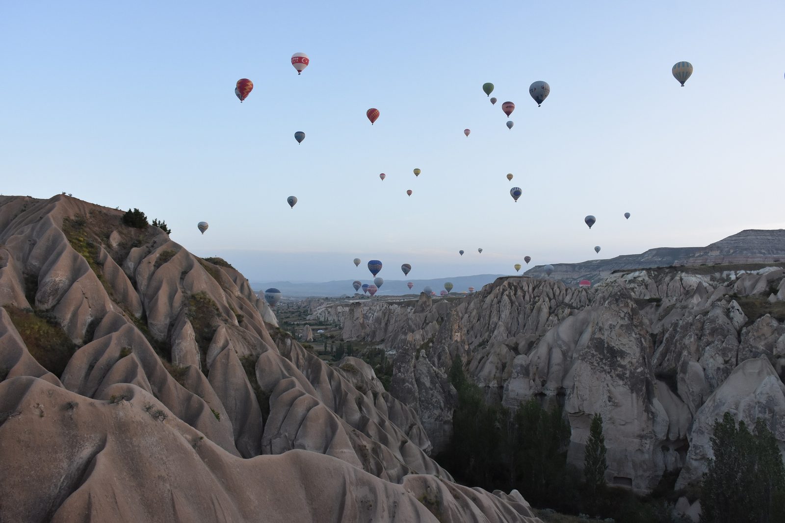 Montgolfières au-dessus des vallées de Cappadoce