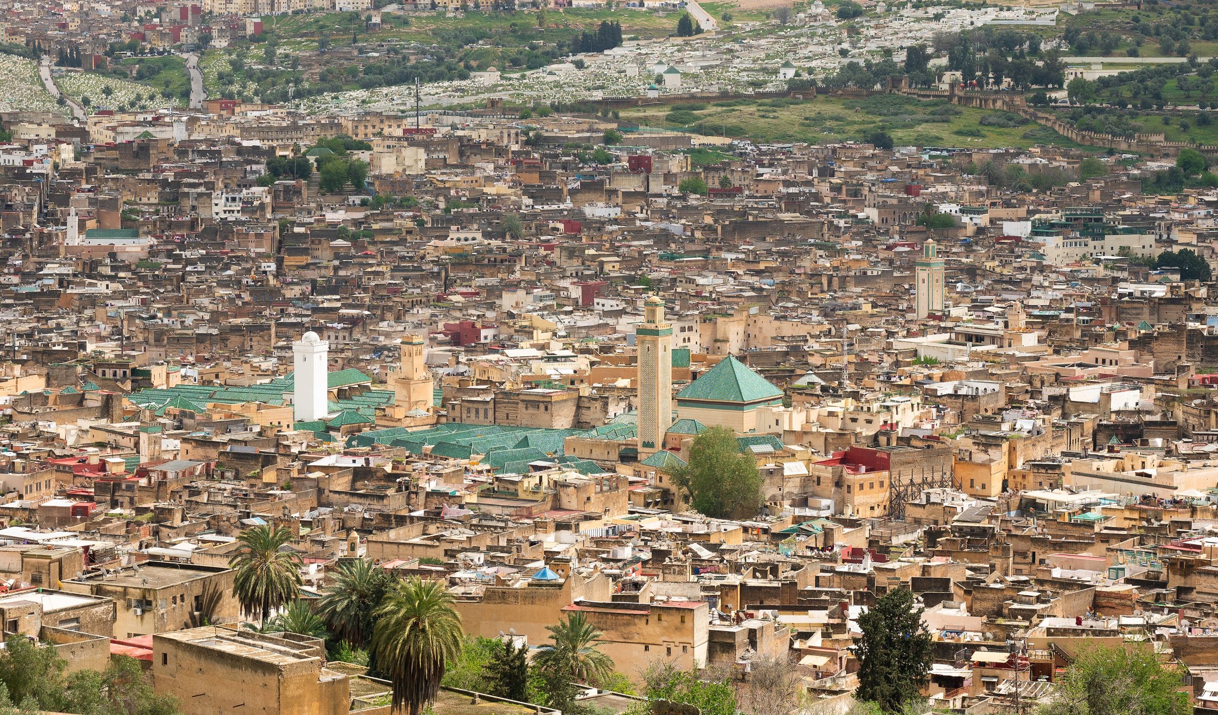 The medina of Fes seen from the hills